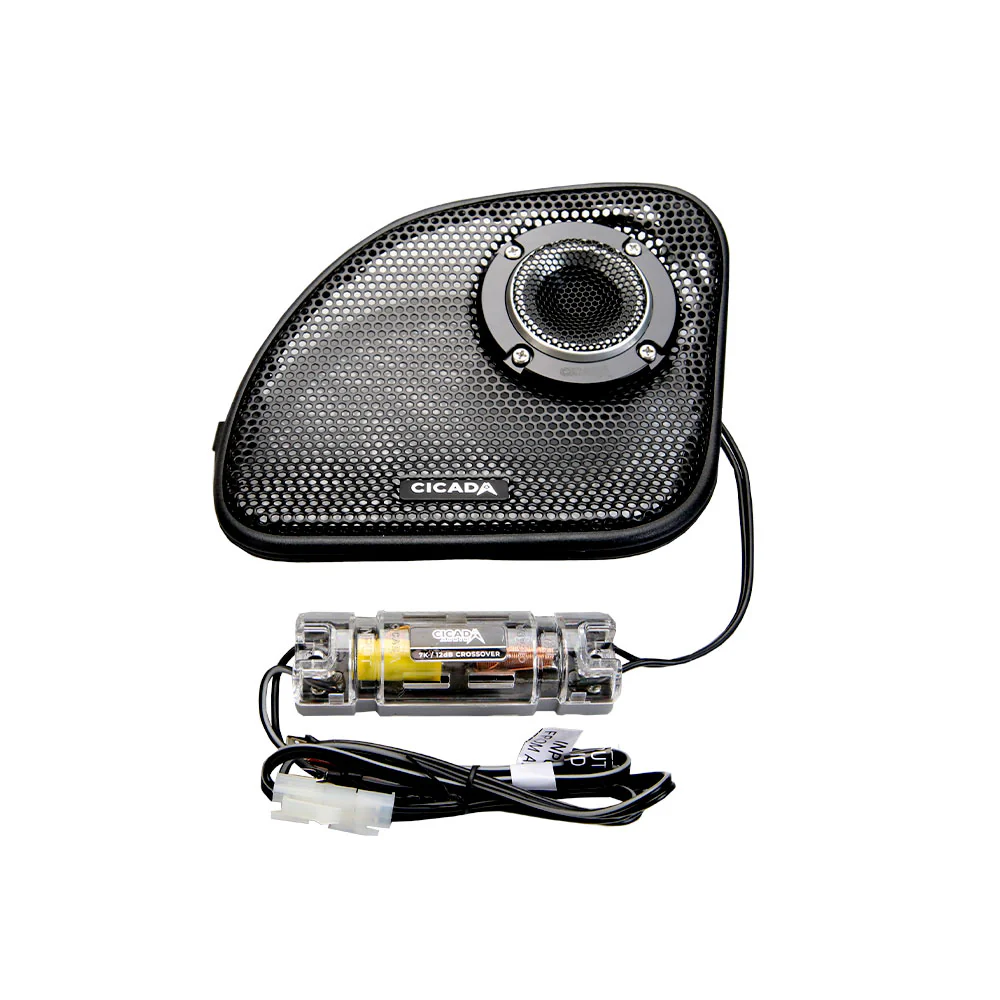 Cicada Audio CHDRGGTK 6.5" Upper Fairing Grilles with RR075T Tweeters for 2015-2023 Harley Davidson® Road Glide Motorcycles - Image 2