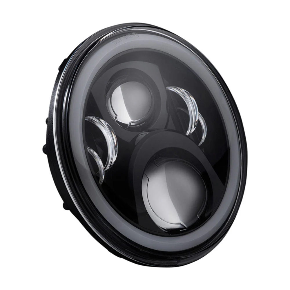 Custom Dynamics CD-7-14-B / 2001-2376 7" Black LED Halo Headlight with Wire Adapter for 2014-2023 Harley Davidson® Street Glide Motorcycles - Image 2