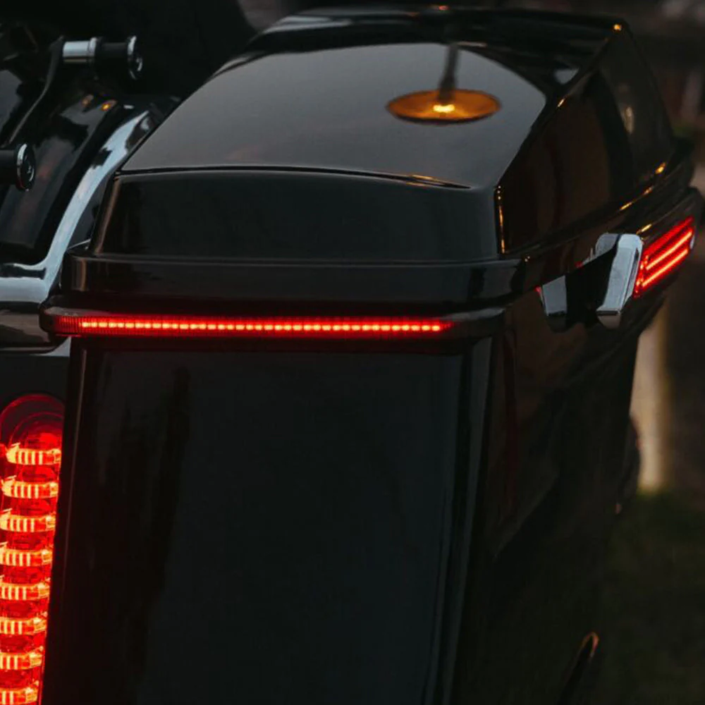 Custom Dynamics CD-LPSEQ-BCM-R / 2040-2437 Low Profile BAGZ LED Saddlebag Lights with Sequential Red Run Brake and Red Turn Signals Lenses for 2014-2024 Harley Davidson® Motorcycles ( 20402437 ) - Image 4