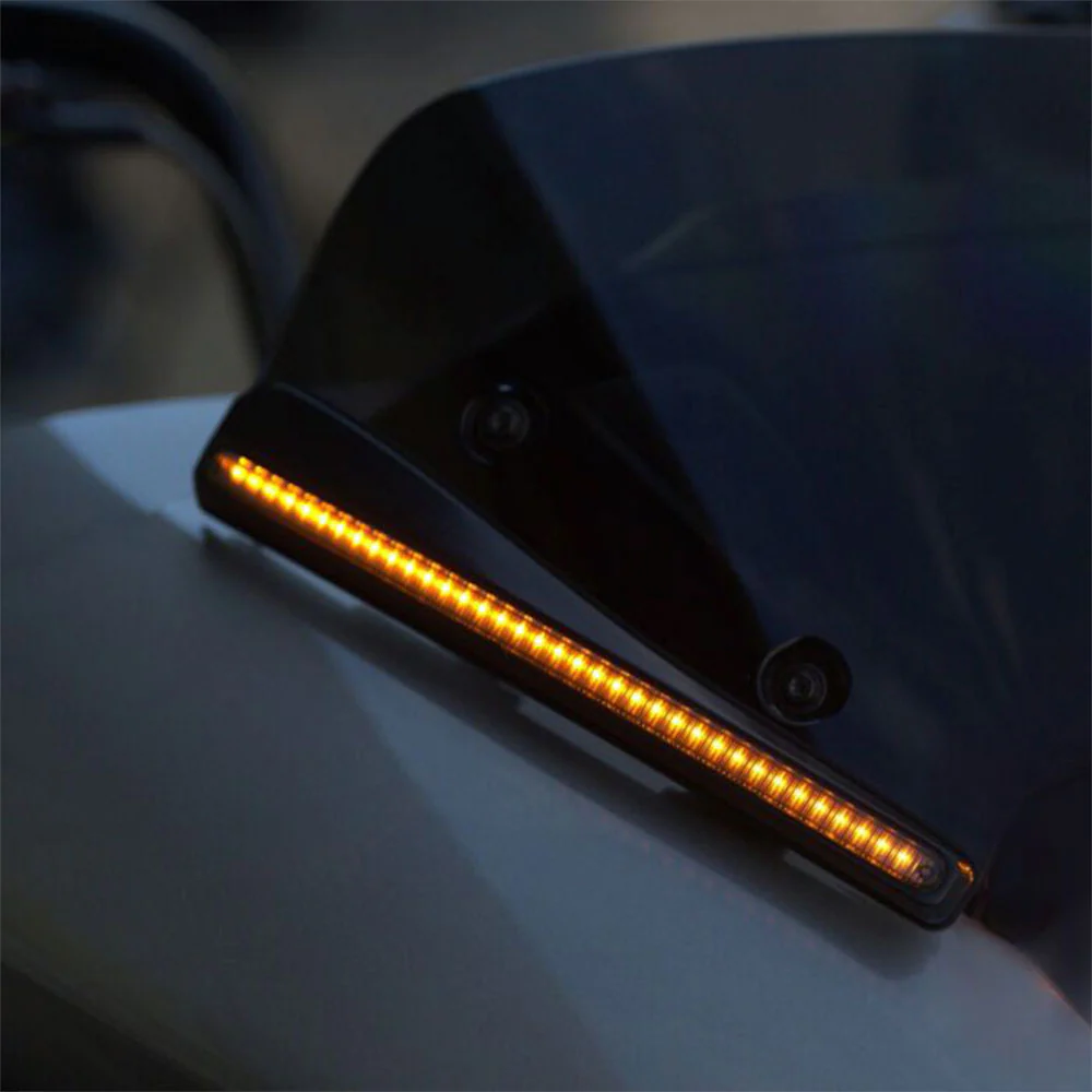 Custom Dynamics LED Windshield Trim with Turn Signals with Wiring for 2023.5-Up Harley Davidson® Road Glide Motorcycles - Image 4