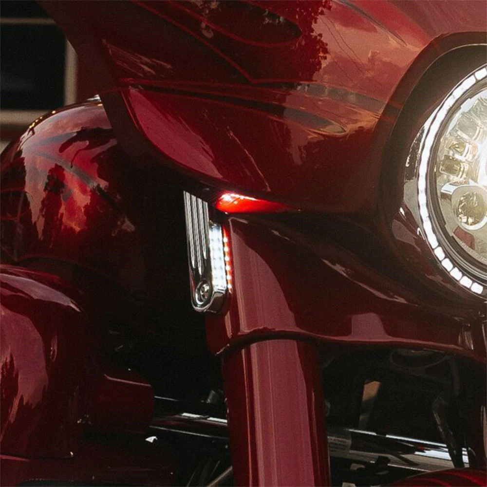 Custom Dynamics ProBeam Dynamic Strips Front Turn Signals for Harley Davidson® 2014-2025 Street Glide, Electra Glide, Ultra, and Tri Glide Motorcycles - Image 2