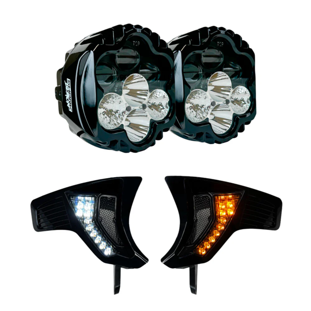 Custom Dynamics Shark Demon® 2 LED Headlight Kit with Front Turn Signal Vents Bundle for 2023.5-2026 Harley Davidson® Road Glide Motorcycles - Image 3