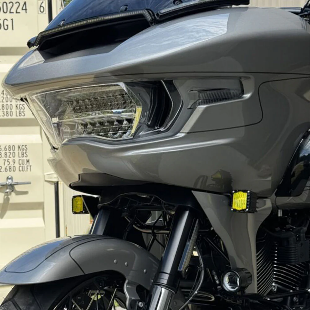Custom Dynamics Shark Demon® SD-23RG-FT-YB Yellow LED Front Turn Signals for 2023-Up Harley Davidson® Road Glide Motorcycles - Image 4