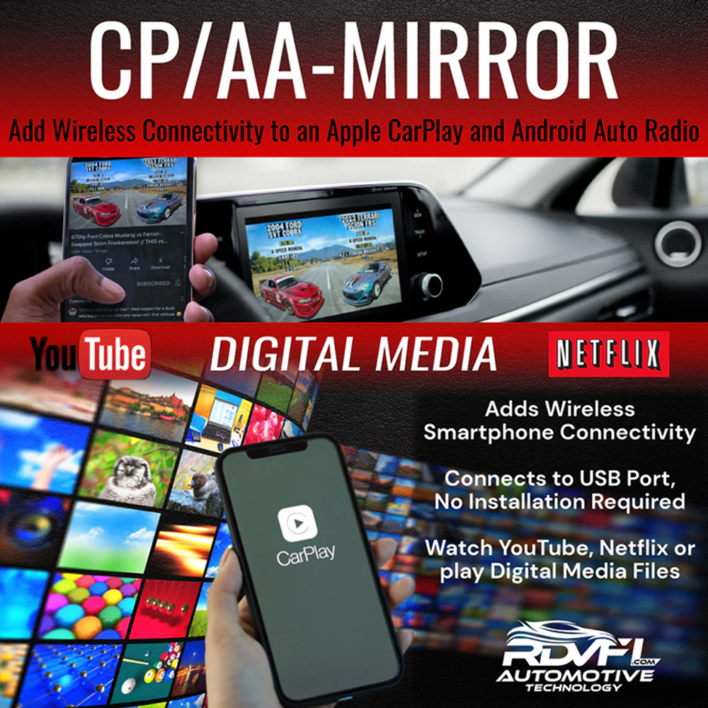 RDVFL CP/AA - Mirror + Metra BC-9728 Apple CarPlay Jumper Works with OEM with Wired CarPlay for 2019-2023 Harley Davidson GTS Radios CPAA BC9728 CP AA BC 9728 - Image 2