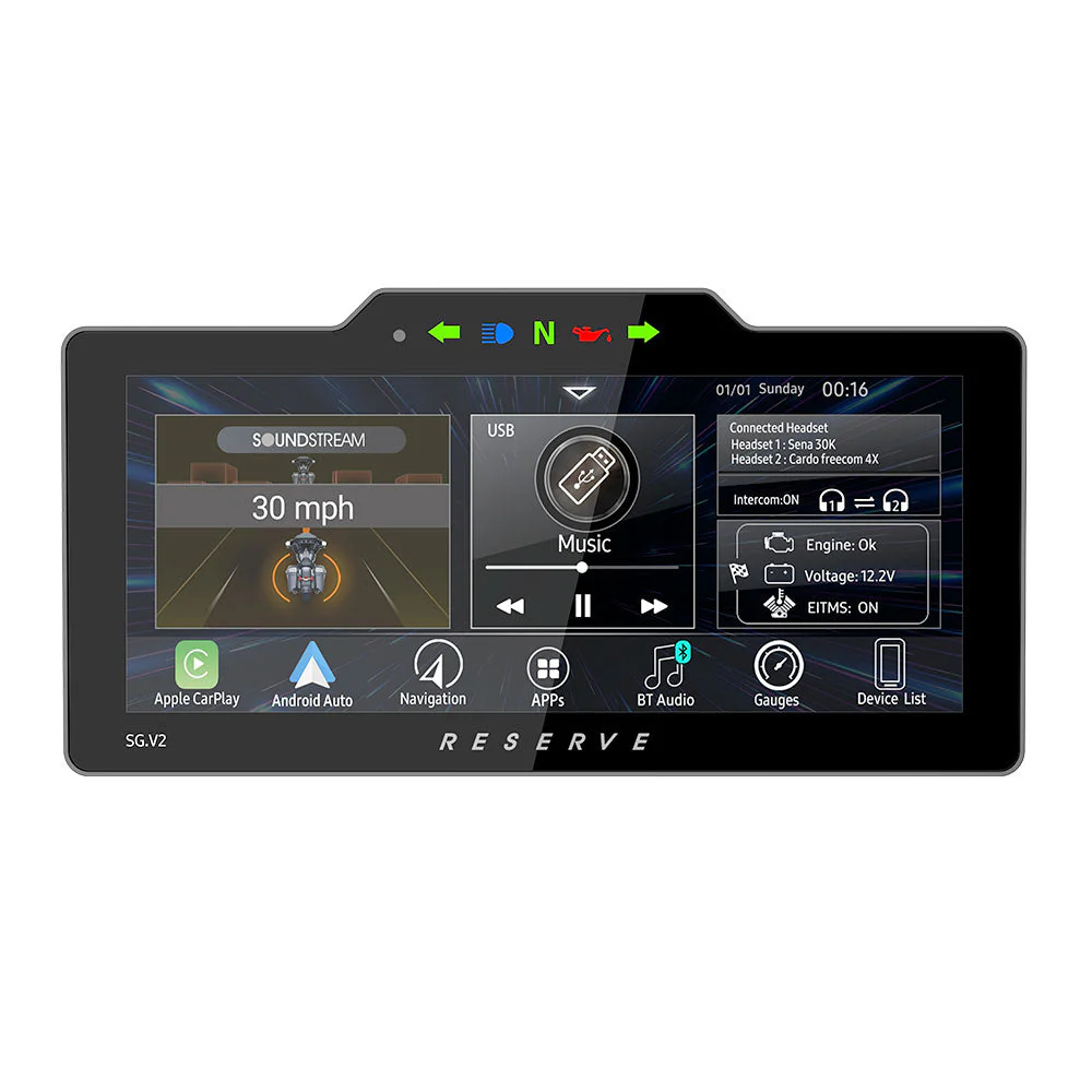 Soundstream Reserve SG.V2 1998-2008 Plug-N-Play Head Unit for Harley Davidson® Street Glide, Electra Glide, and Ultra Motorcycles with Wireless Apple CarPlay®, Android Auto, & SiriusXM Ready® ( SGV2 ) - Image 4