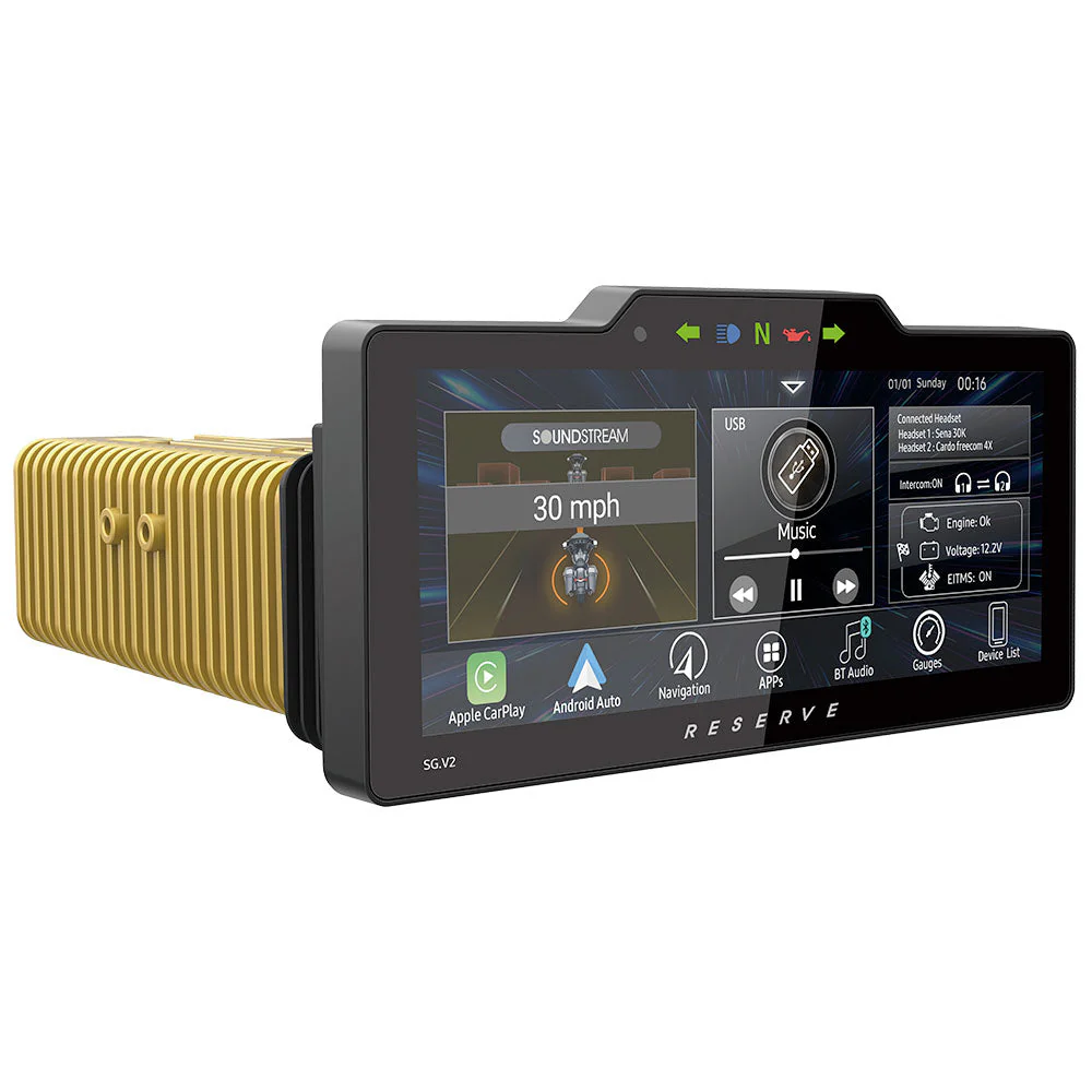 Soundstream Reserve SG.V2 1998-2008 Plug-N-Play Head Unit for Harley Davidson® Street Glide, Electra Glide, and Ultra Motorcycles with Wireless Apple CarPlay®, Android Auto, & SiriusXM Ready® ( SGV2 ) - Image 6